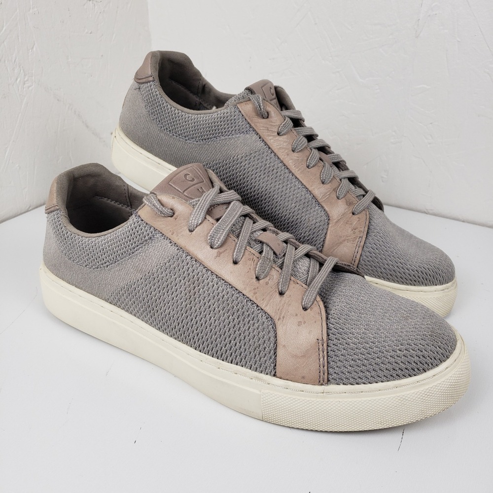 Cole Haan Grand Crosscourt Mens 10M Grey Knit Leather Low Top Sneakers C32737
